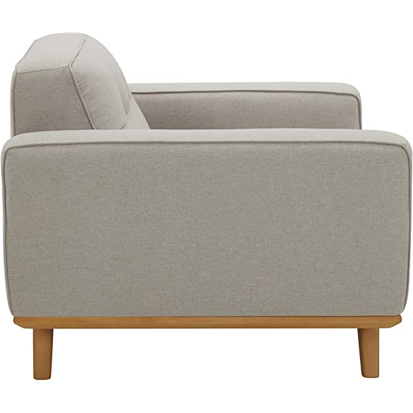 Amazon Brand – Rivet Bigelow Modern Oversized Leather Accent Chair with Wood Base, 44.1