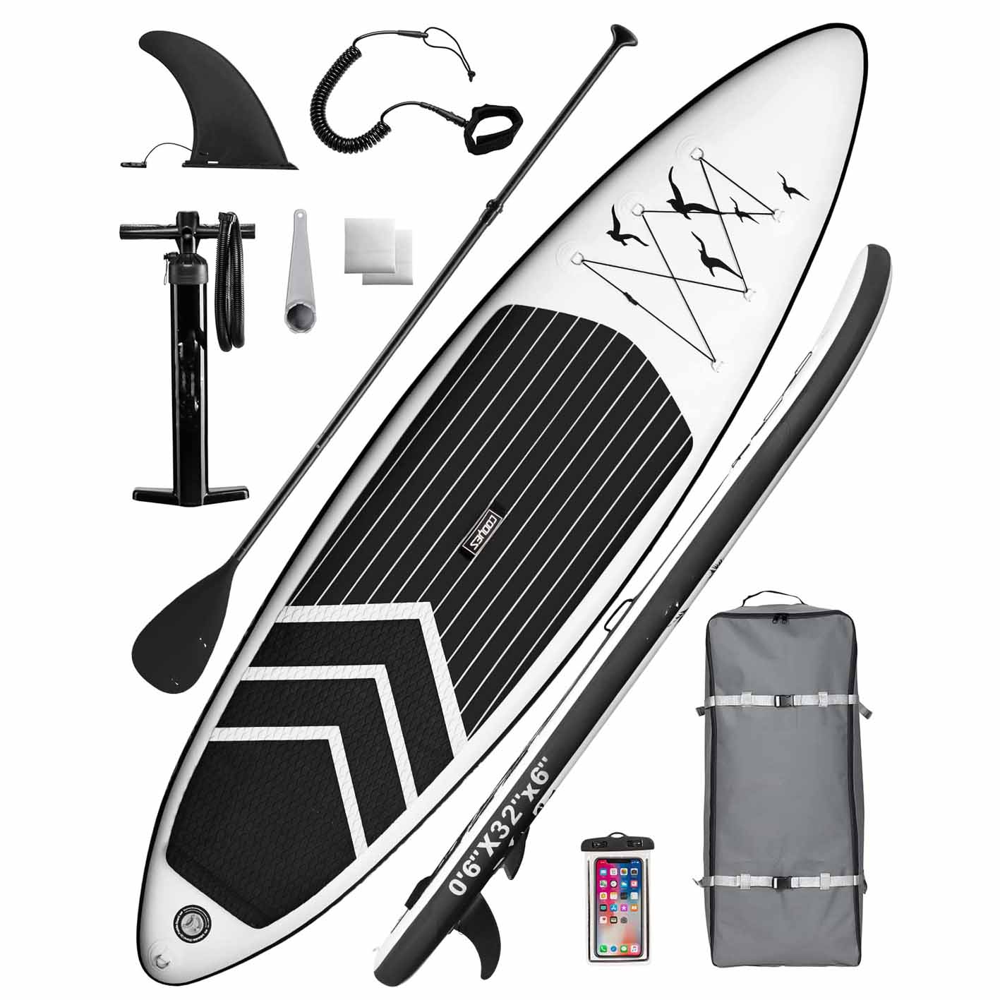 Cooyes Paddle Board, 10ft/10.6ft Inflatable Paddle Board, Stand up Paddle Board with Premium SUP Accessories & Backpack, Emergency Repair Kit, Non-Slip Deck & More - Extra-Light ISUP