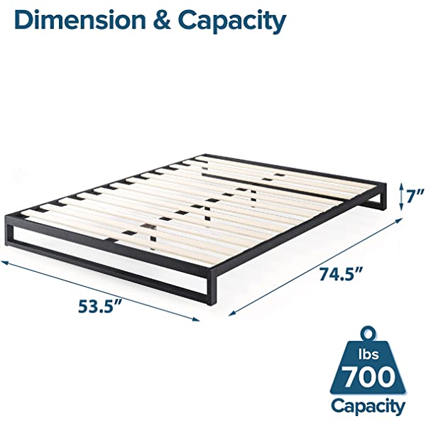 ZINUS Trisha Metal Platforma Bed Frame / Wood Slat Support / No Box Spring Needed / Easy Assembly, Full Full Standard Platform Bed Frame