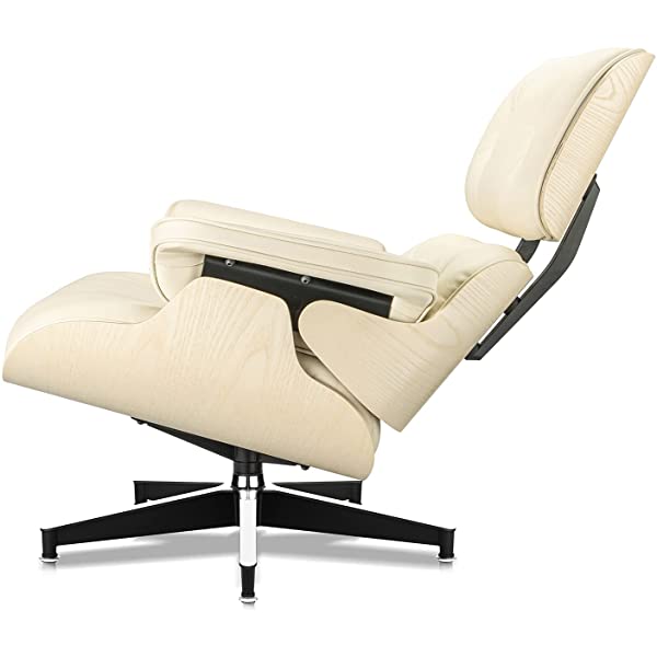 Mid Century Lounge Chair and Ottoman, Modern Chair Classic Design, Top Grain Leather Palisander Wood, Heavy Duty Base Support for Living Room, Study, Lounge, Office (Nomal, Style1-1) Nomal Style1-1