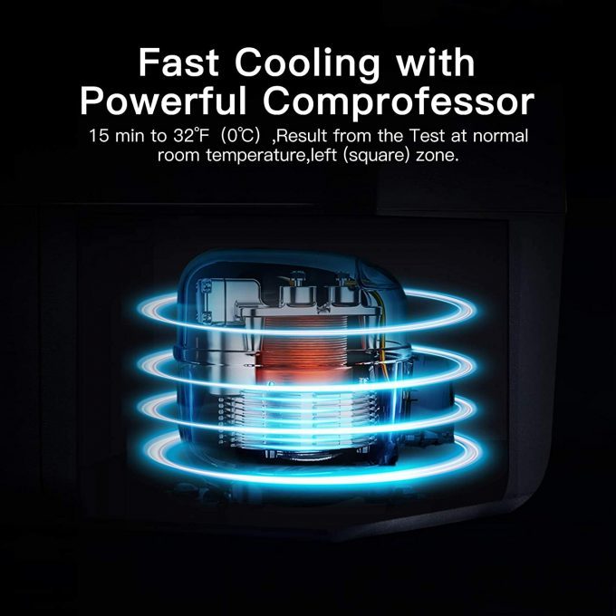 BODEGA 12 Volt Refrigerator Portable Freezer, Car Fridge Dual Zone APP Control, 64 Quart（60L）