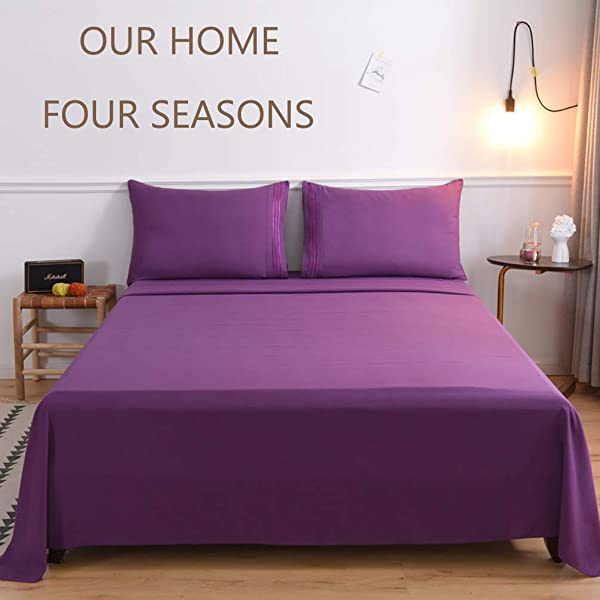 LBRO2M Bed Sheet Set Queen Size 16 Inches Deep Pocket 1800 Thread Count 100% Microfiber Sheet,Bedding Super Soft Comfortable, Cool Warm,4 Piece（Dark Grey） Dark Grey Queen