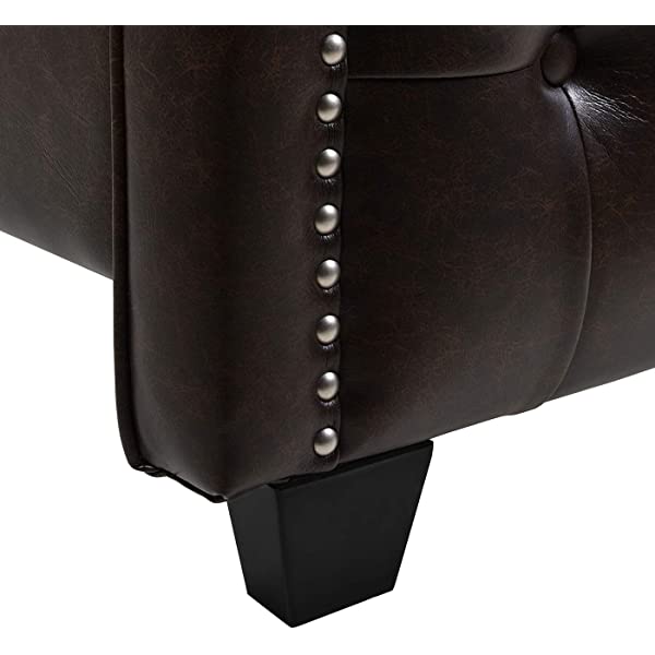 Jennifer Taylor Home Marcella Collection Queen Wingback Tufted Hand-Applied Nail Heads Upholstered Bed, Antique White Antique White Queen