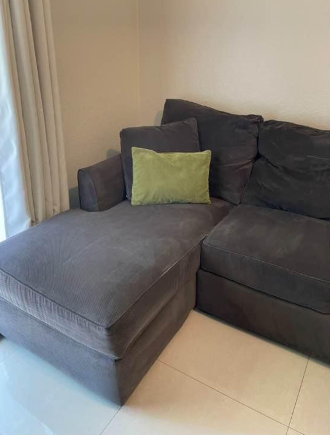 Kevin Charles 5-Piece fabric sectional couch with left and right side chaise.