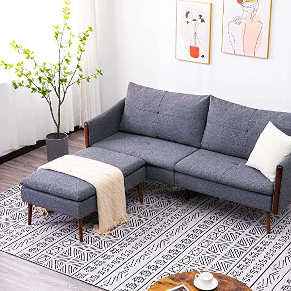 Vonanda Faux Leather Sofa Couch, Modern Tufted 3-Seater Sofa with Clean Lines and Upholstered Artificial Leather for Compact Living Space, Chestnut Brown 3-seater sofa Chestnut Brown