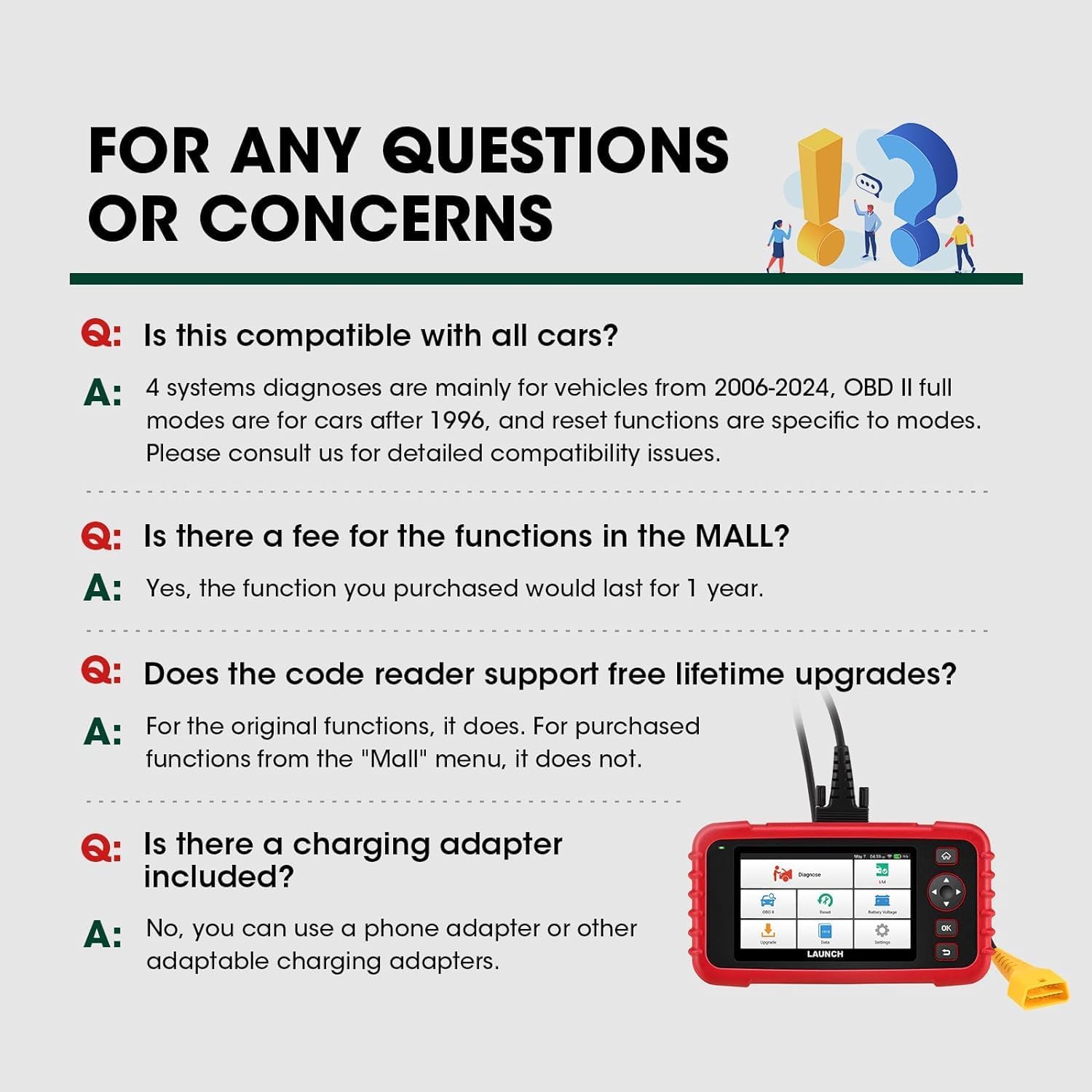 LAUNCH OBD2 Scanner CRP129X Car Code Reader Scan Tool for ABS SRS Transmission Engine Diagnostic, Oil Reset, EPB/SAS/TPMS Reset and Throttle Matching Android Based WiFi AutoVIN Free Update