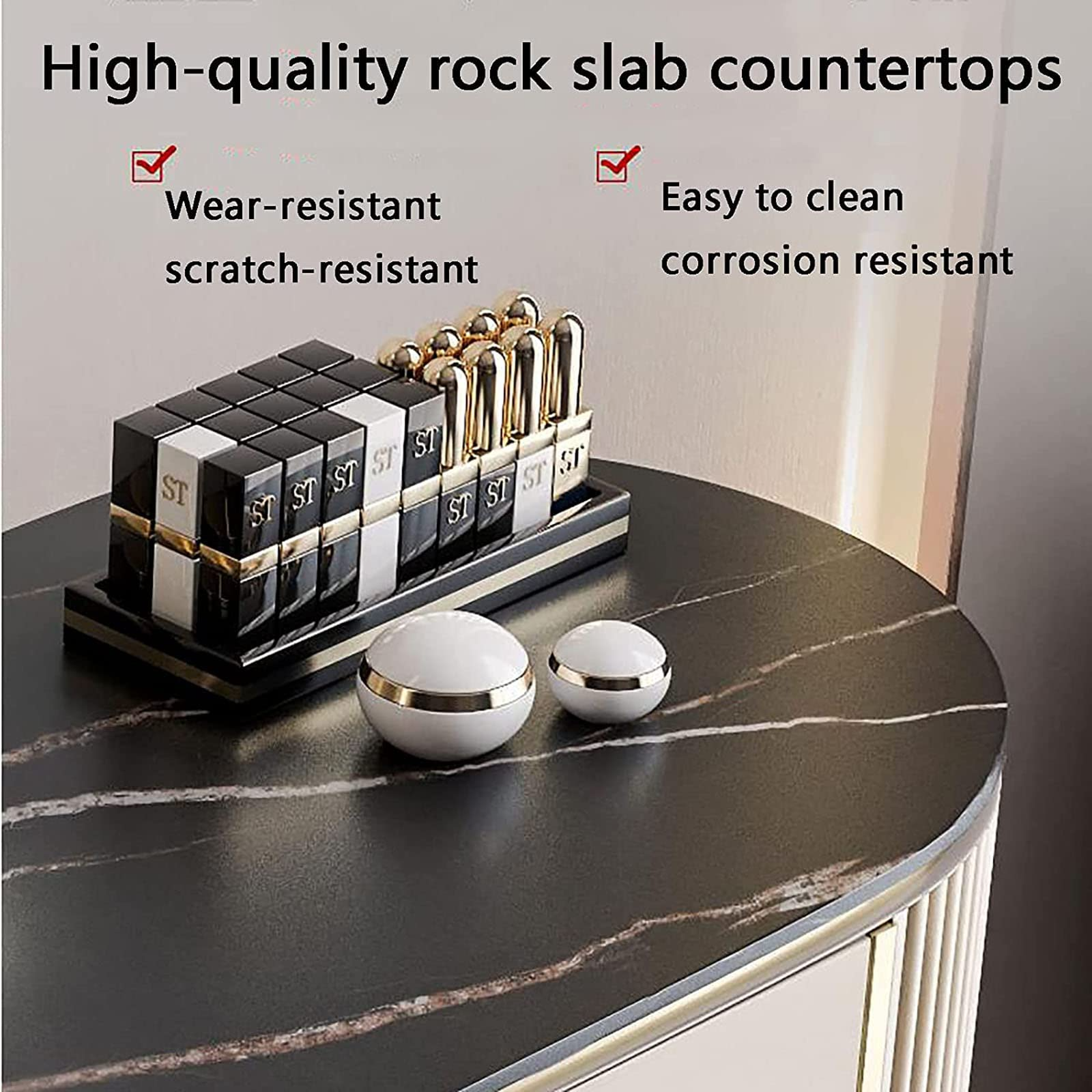 【Furniture】Light Luxury Dressing Table, Modern Italian Minimalist Bedroom Makeup Desk, Net Red ins Makeup Table