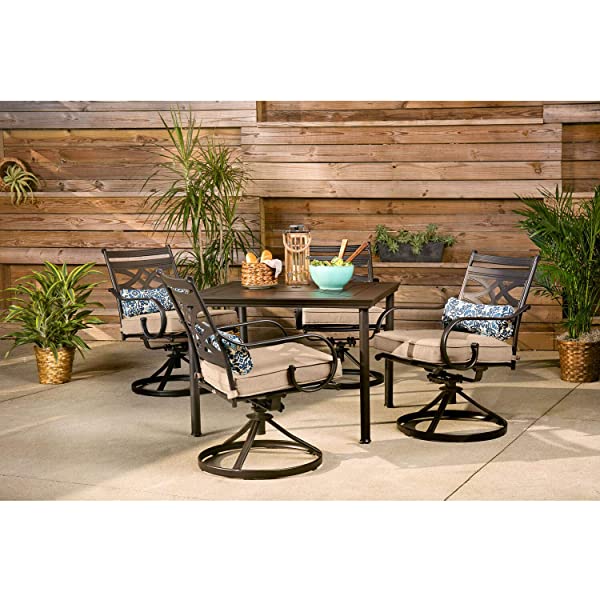 Hanover MCLRDN5PCSQSW4-CHL Montclair, Red Outdoor Furniture