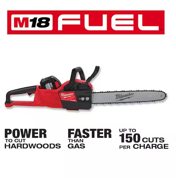 Milwaukee M18 FUEL 16 in. 18-Volt Lithium-Ion Brushless Battery Chainsaw Kit