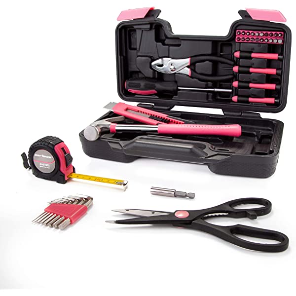 CARTMAN Orange 39-Piece Tool Set - General Household Hand Tool Kit with Plastic Toolbox Storage Case Orange 39pcs