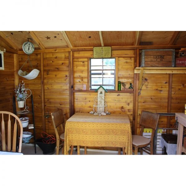 12 feet wide x 8 feet deep wooden storage shed