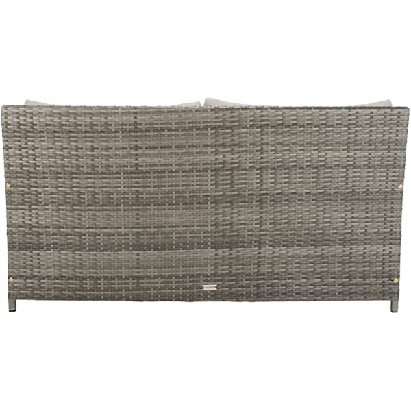 Safavieh Outdoor Collection Cadeo Brown Cushion Daybed PAT7500C, Grey/White