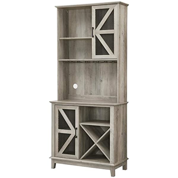Home Source Bar Cabinet and Coffee Station (Charcoal)