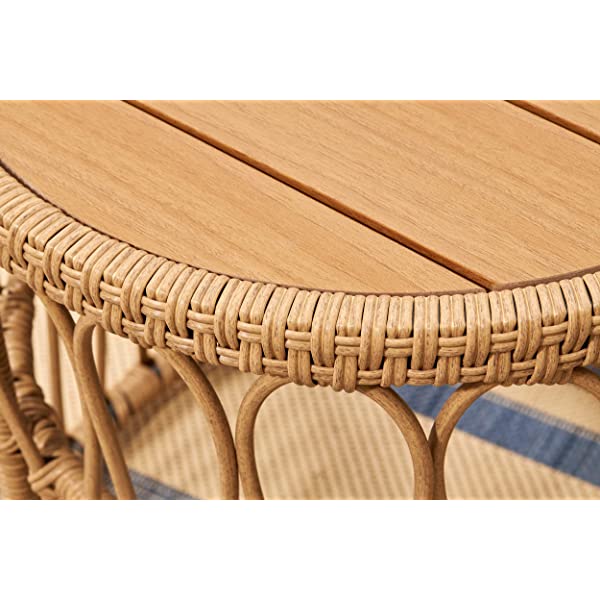 Quality Outdoor Living 65-YZ03HM Hermosa 3 Piece Chat Set, Tan Wicker + Linen Cushions 3-Piece Chat Set (Linen Cushions)