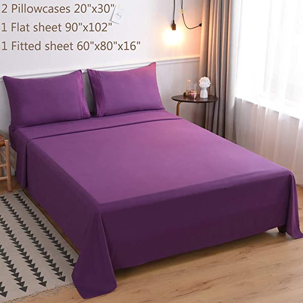 LBRO2M Bed Sheet Set Queen Size 16 Inches Deep Pocket 1800 Thread Count 100% Microfiber Sheet,Bedding Super Soft Comfortable, Cool Warm,4 Piece（Dark Grey） Dark Grey Queen