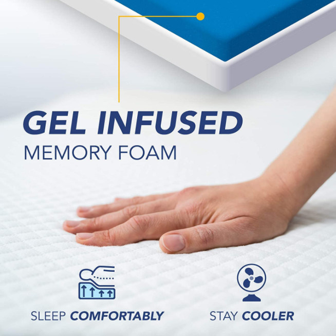 DynastyMattress 4-inch Cool Gel Memory Foam Mattress for Convertible Sofa & Couch Beds Queen Size