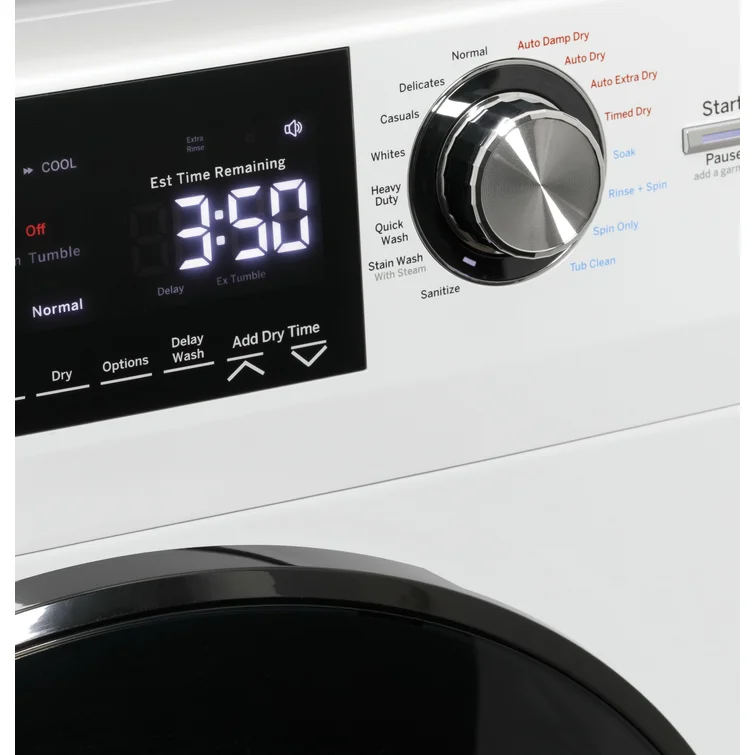 · 2.4 cubic feet front-loading washing machine and 2.4 cubic feet electric dryer