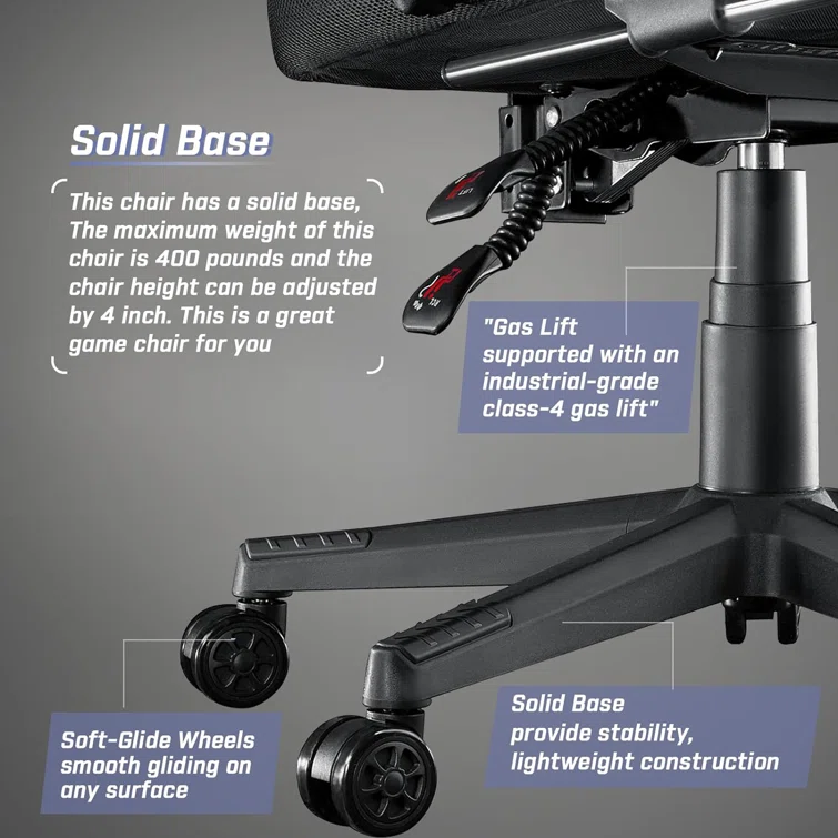 BOSSIN Gaming Chairs with Footrest, Ergonomic Computer Game Chairs with Lumbar Support